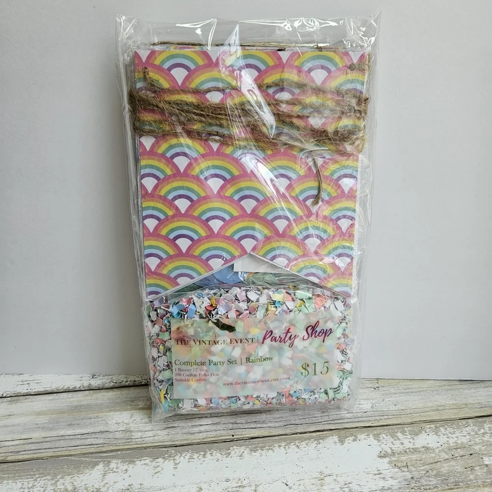Rainbow Party Set with Confetti